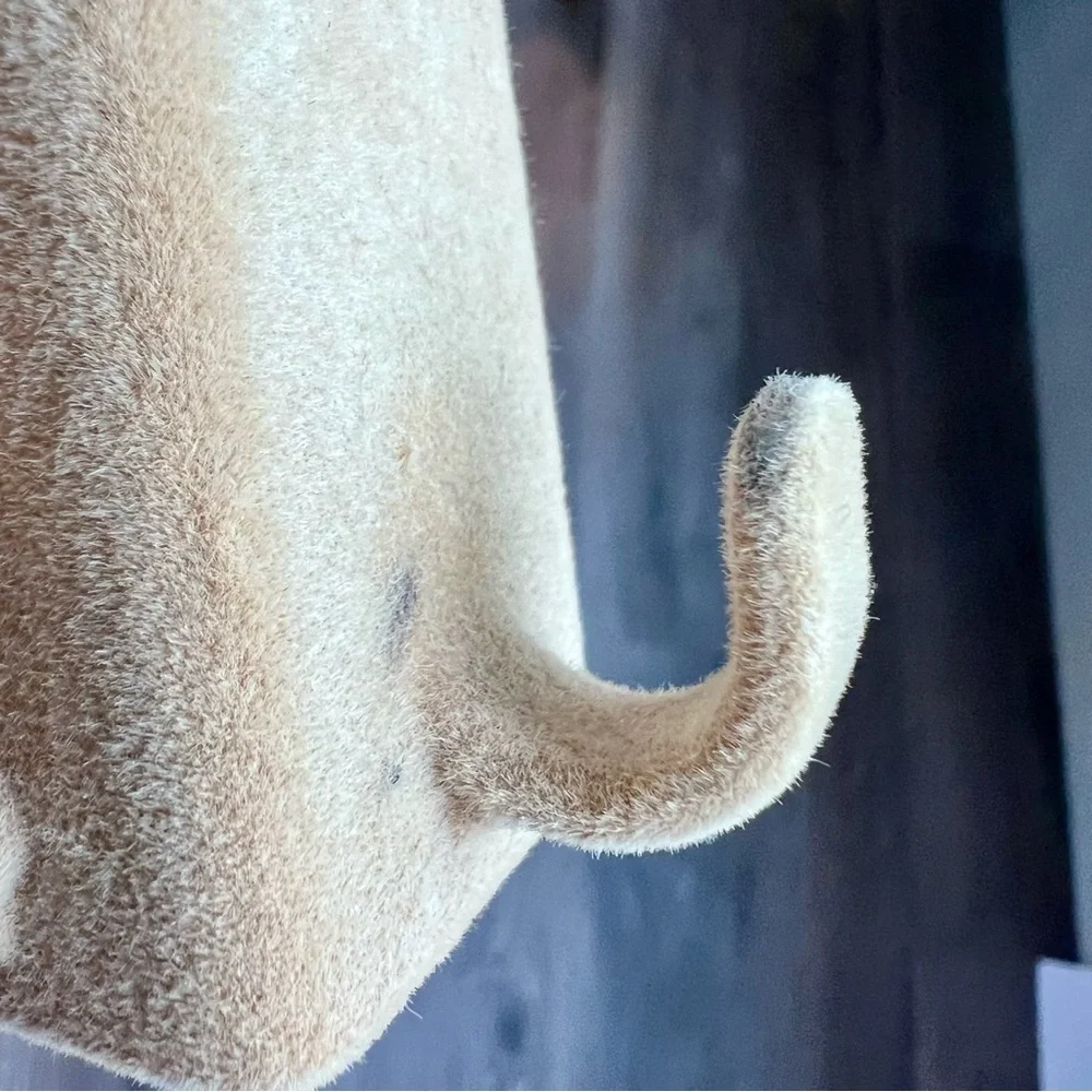Four Hook Velvet Accessory Hanger Small Fabric Closet Organizer Tan for Tie Belt